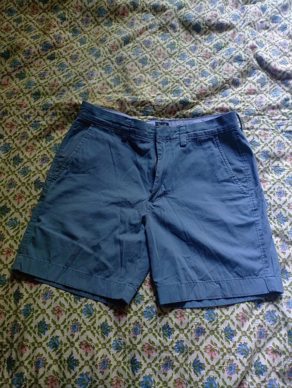 J. Crew Men's Slate Blue Flat Front Shorts
